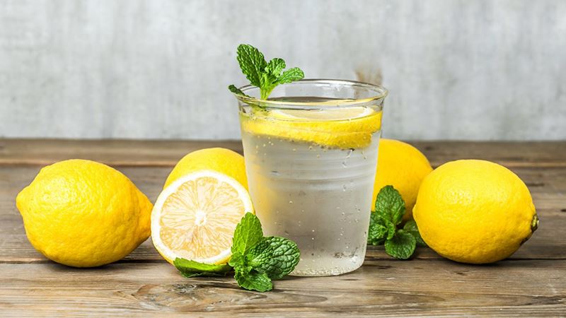 Drinking Lemon Water